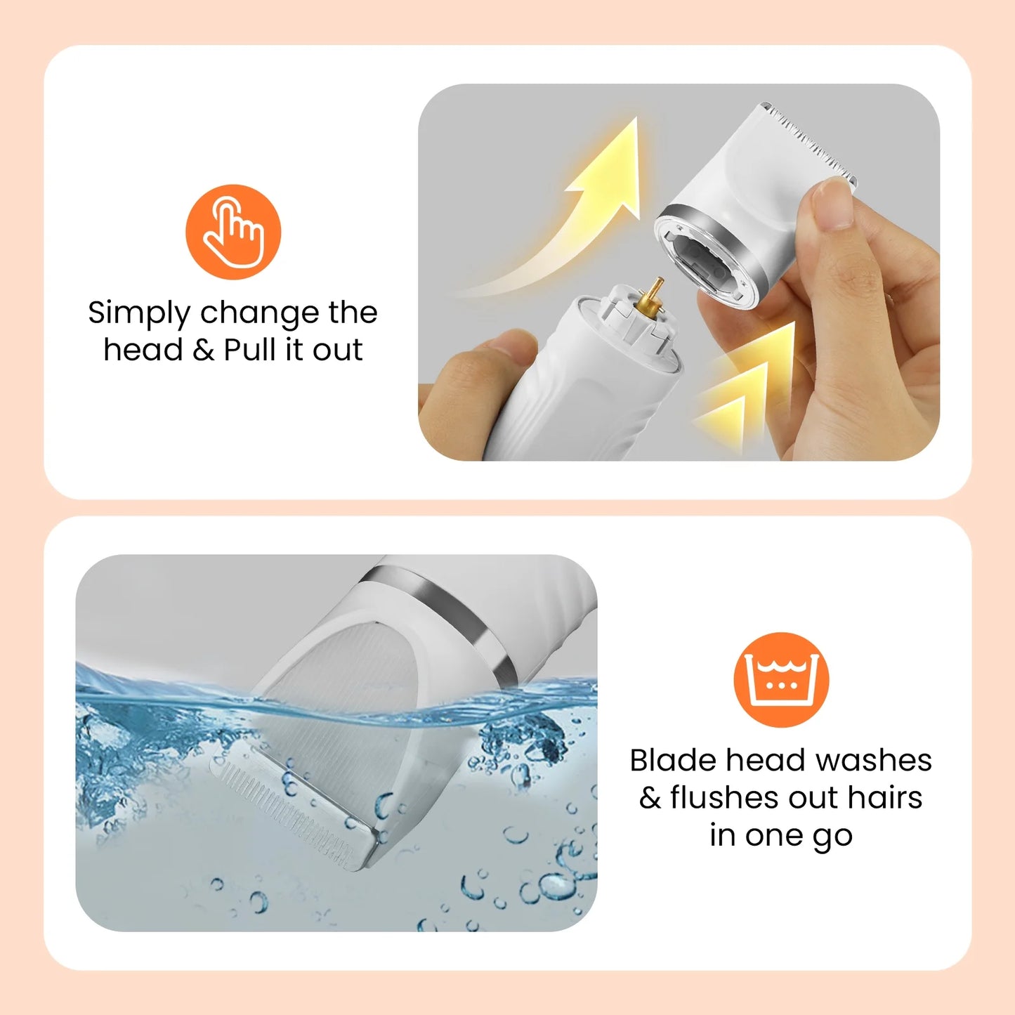 Dog Hair Clippers, Dog Grooming Kit for Thick Hair, Low Noise Dog Shaver Clipper with 4 Comb Guides, White